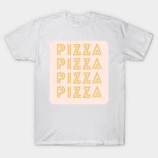 Pizza Text Design in Yellow T-Shirt